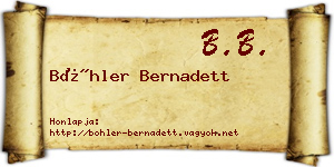 Böhler Bernadett névjegykártya